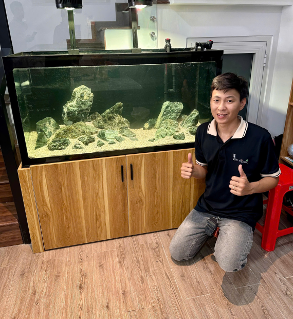 DỰ ÁN THI CÔNG CẢI TẠO SETUP LẠI HỒ 120X50X60CM CHO KHÁCH HÀNG Ở BẾN CÁT HCM